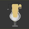 Yellow Commercial Kitchen Mixer With Stainless Steel Mixing Bowl Control Panel And Movable Wheels