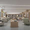modern library reading room 3d model
