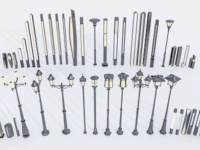 Various Outdoor Lights Styles For Garden Yard Pathway And Landscape Decor 3d model