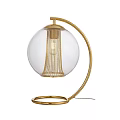 Elegant Golden Table Lamp With Transparent Spherical Shade And Inner Light Strings 3d model