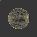 Gray Spherical Component With Textured Surface Against Gray Wall Background