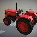 Red Mahindra Utility Vehicle Tractor With Large Tires And Black Seat Design