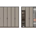 Modern Wardrobe with Sleek Panel Doors and Organized Interior Storage Spaces 3d model