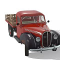Vintage Red Classic Truck With Wooden Flatbed And Retro Design