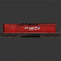Red CP Rail Canada Locomotive Featuring American Flag Design And Details