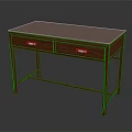 Elegant Wooden Table With Two Drawers And Smooth White Top Surface For Home