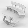 Modern Outdoor Chairs With Stainless Steel Curved Structure And Unique Design