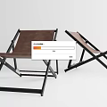 Modern Folding Lounge Chair With Brown Seat And Black Metal Frame