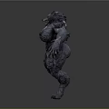 Fierce Horned Monster With Muscular Body Sharp Claws 3D Character Design