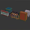 Traffic Control Equipment Including Barriers Warning Devices And Orange Blue Red Cabinets