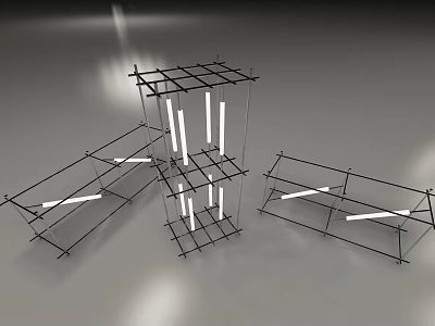 Modern Metal Display Shelves With Layered Structure And Multiple Designs For Retail Use 3d model