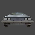 Back to the Future DeLorean Car Hovering With Rear Flux Capacitor And Gull Wing Doors