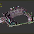 Detailed Modern Stadium Architectural Design With Seating Area And Surrounding Facilities