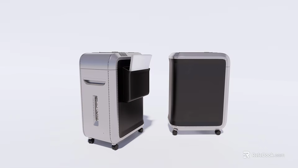 Office Appliances Modern Paper Shredders With Mobile Wheels And Compact Design 3d model 