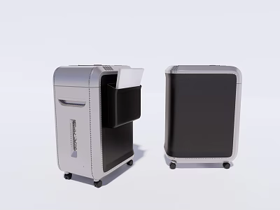 Office Appliances Modern Paper Shredders With Mobile Wheels And Compact Design 3d model