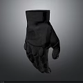 Black Synthetic Leather Protective Gloves with Textured Palm Grip and Padded Knuckles for Sports