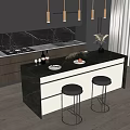 Bar chair combination 3d model