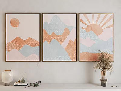 Modern abstract painting art hanging painting 3d model