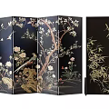 Traditional Chinese Decorative Screen With Birds Flowers Bamboo And Floral Patterns