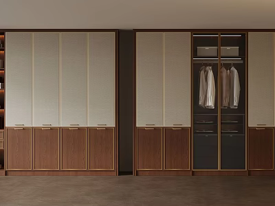 Whole Wooden Sliding Door Wardrobe With Drawers And Clothing Hanging Area 3d model