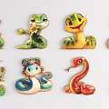 National Tide Year of the Snake Silhouette Year of the Snake Zodiac Snake Element Cartoon Snake Decoration Snake Beauty Element Year of the Snake Beauty 3d model