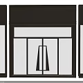 Modern Entrance Door Design With Wooden Frame Glass Panel And Vertical Strips