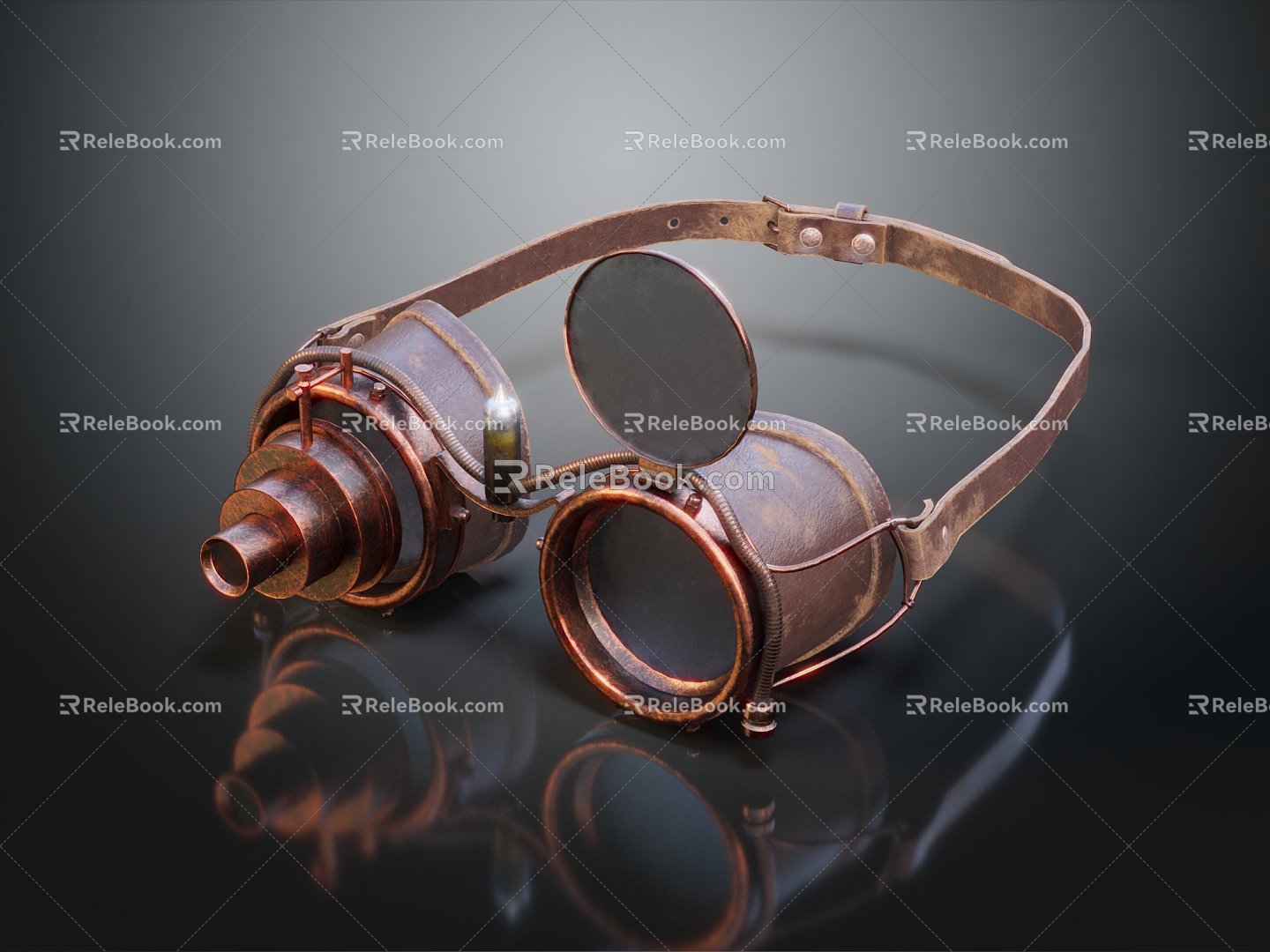 Retro Glasses Steampunk Glasses Punk Glasses 3d model