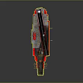 Large Aircraft Carrier Waterborne Vehicle With Flight Deck Runway And Red Details