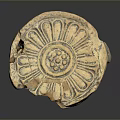 Ancient Floral Pattern Clay Clothing Accessory With Intricate Design Details