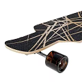Fitness Skateboard with Black Gold Patterns White Deck Cartoon Graphic Brown Wheels and Metal Trucks