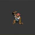 Animated Gorilla Character With Red White Polka Dot Bandana Sunglasses And Dynamic Pointing Pose