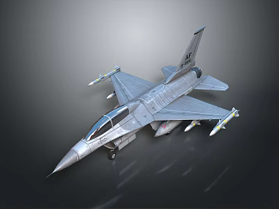 Detailed 3D Rendered Aerospace Fighter Jet with Sharp Nose Transparent Cockpit and Missile Mounts 3d model