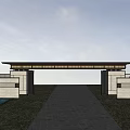 new chinese style gate 3d model