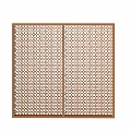 Modern Wooden Room Divider With Double Panel Hexagonal Lattice Design 3d model