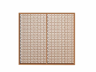 Modern Wooden Room Divider With Double Panel Hexagonal Lattice Design 3d model