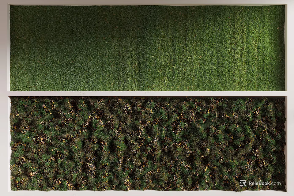 Lush Green Vertical Garden with Dense Plant Cover and Natural Textured Layers 3d model 