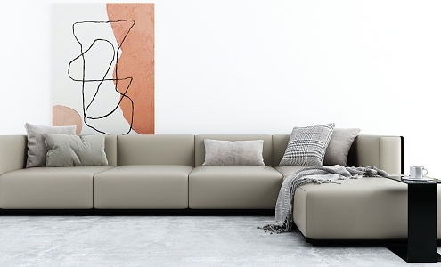 Italian sofa L-shaped sofa 3d model