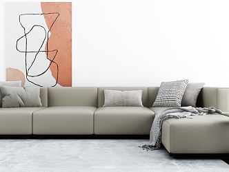 Italian sofa L-shaped sofa 3d model