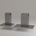 Two Modern Stainless Steel Kitchen Range Hood Appliances With Base Design 3d model