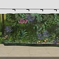 Rockery Stones Decorative Indoor Green Wall With Colorful Flowers And Various Plants