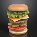 Classic Burger With Soft Bun Fresh Lettuce Melty Cheese Beef Patty Pickles And Tomato
