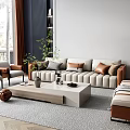 Modern sofa coffee table combination 3d model