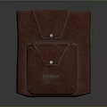 Red Leather Travel Bag With Double Pockets Button Closure And Classic Stitching Detail