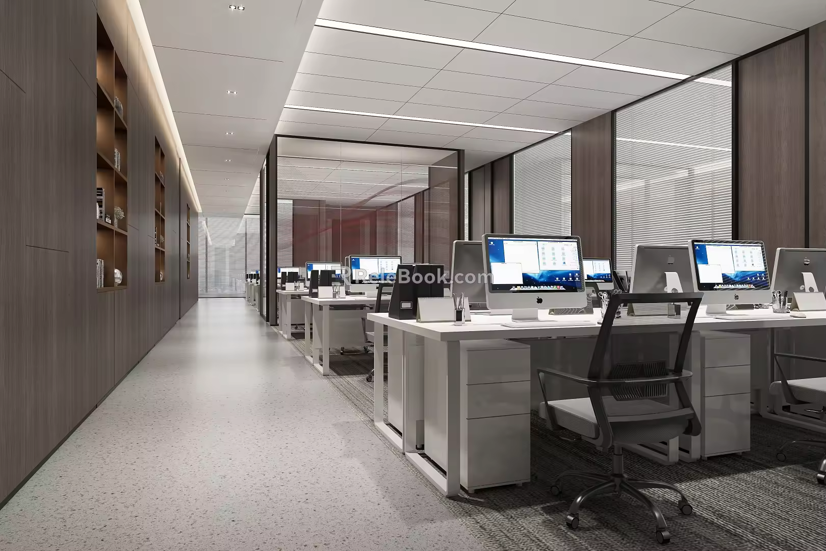 modern public office area open office area public office 3d model