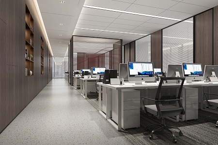 modern public office area open office area public office 3d model