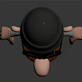 Cartoon Character With Red Overalls Black Helmet Big Nose And Glasses