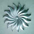 Decorative Modern Spiral Wall Decor With Metallic Radiating Petals And Grid Texture