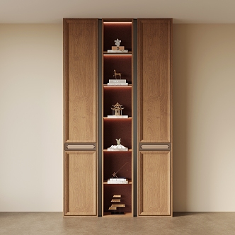 New Chinese Style Balcony Cabinet Bookcase Locker 3d model