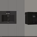 Modern Kitchen Design Featuring Built in Black Appliances And Sleek Cabinets 3d model