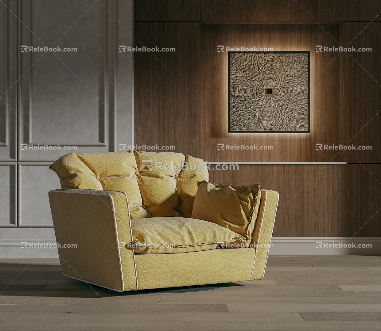 Baxter Sorrento Sauron Drag Single Chair Single Sofa Chair Single Sofa 3d model